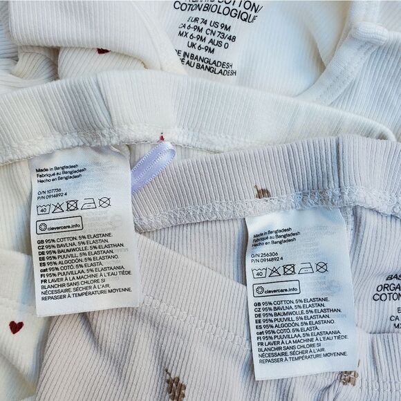 H&M 2 sets of long sleeve bodysuits and pants size 9 months - Picture 10 of 12